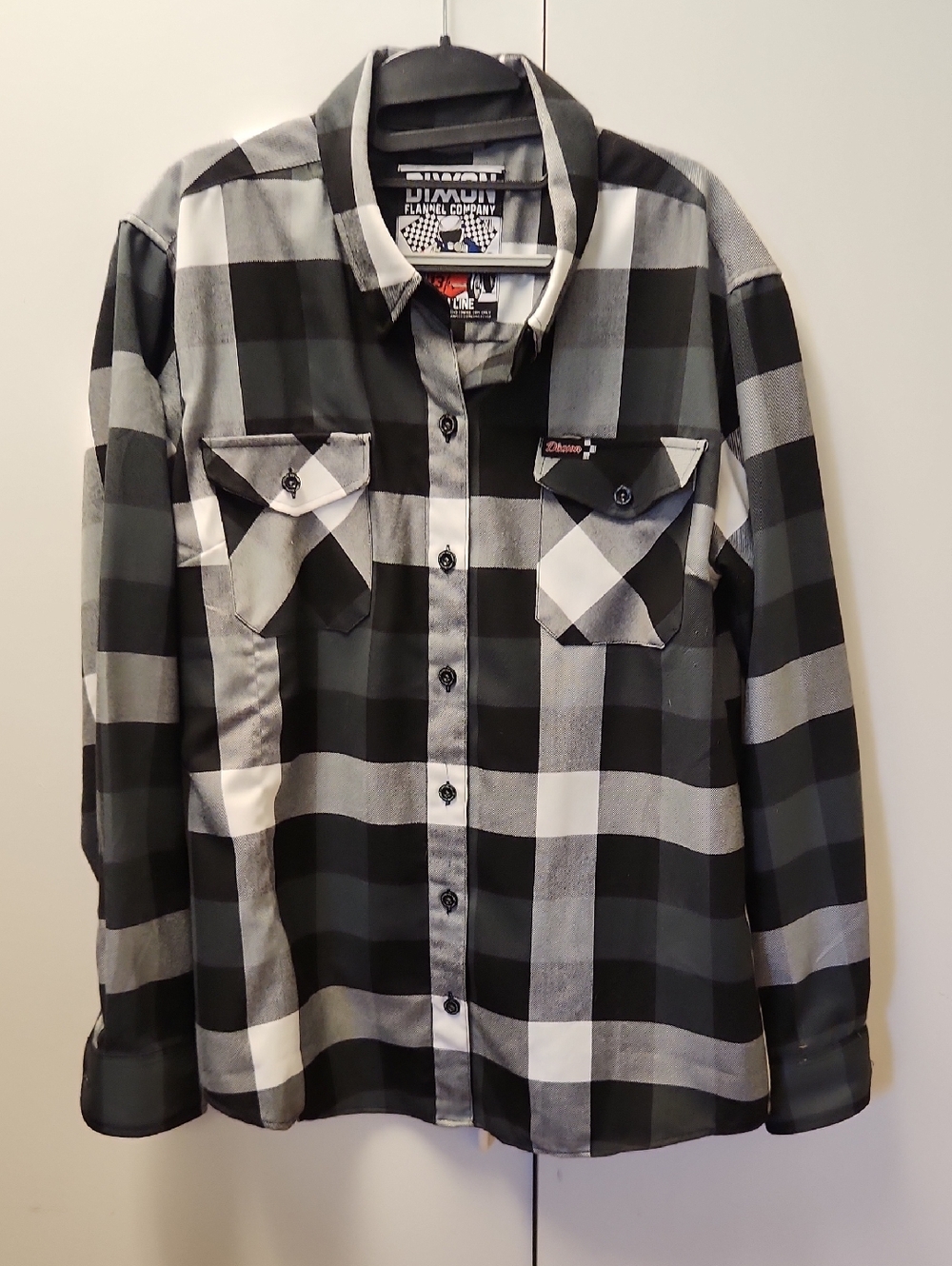 Women's XL Finish Line Dixxon Black & Gray Buffalo Plaid Button-Up Shirt